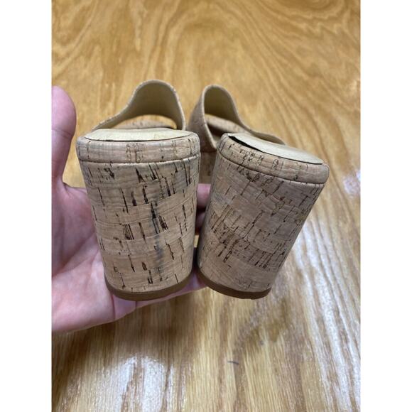 Chocolat Blu Golden Platform Sandals Women's 7.5 Brown Leather Block Heel S64 - Picture 3 of 5